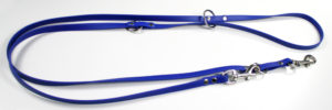 laisse biothane multiposition 3 mètres bleue